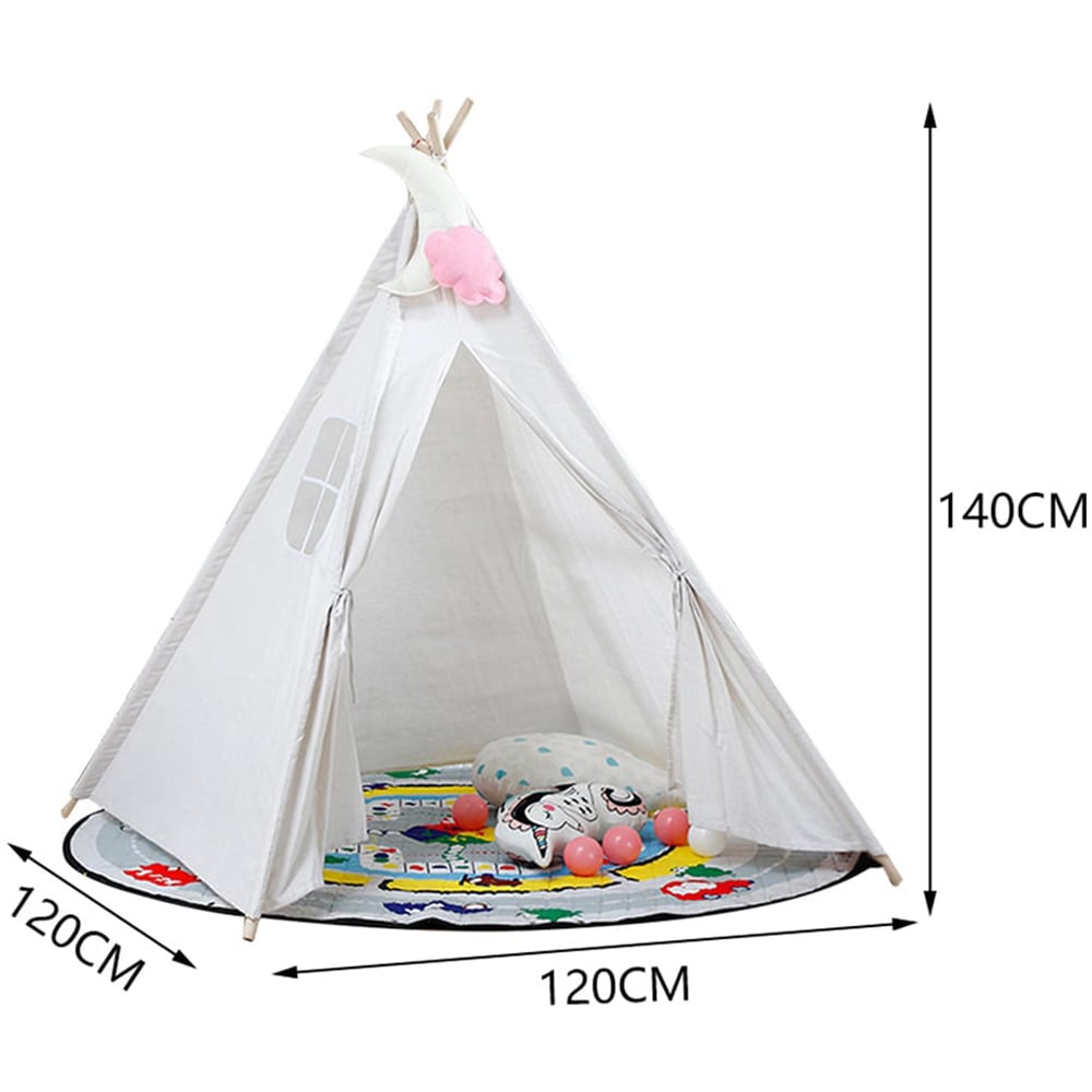 Living and Home White Indoor Kids Teepee Play Tent Image 3