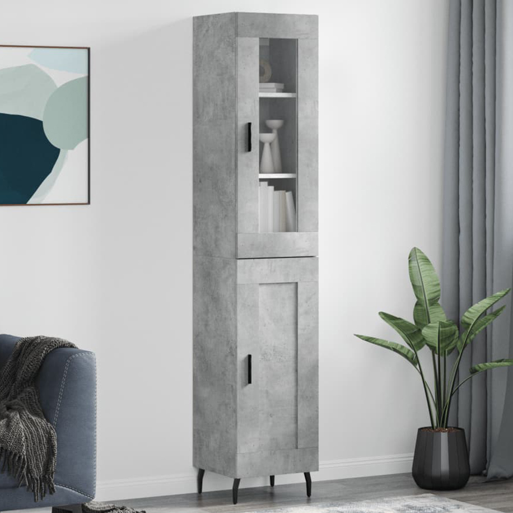 vidaXL 2 Door Concrete Grey Highboard Image 1