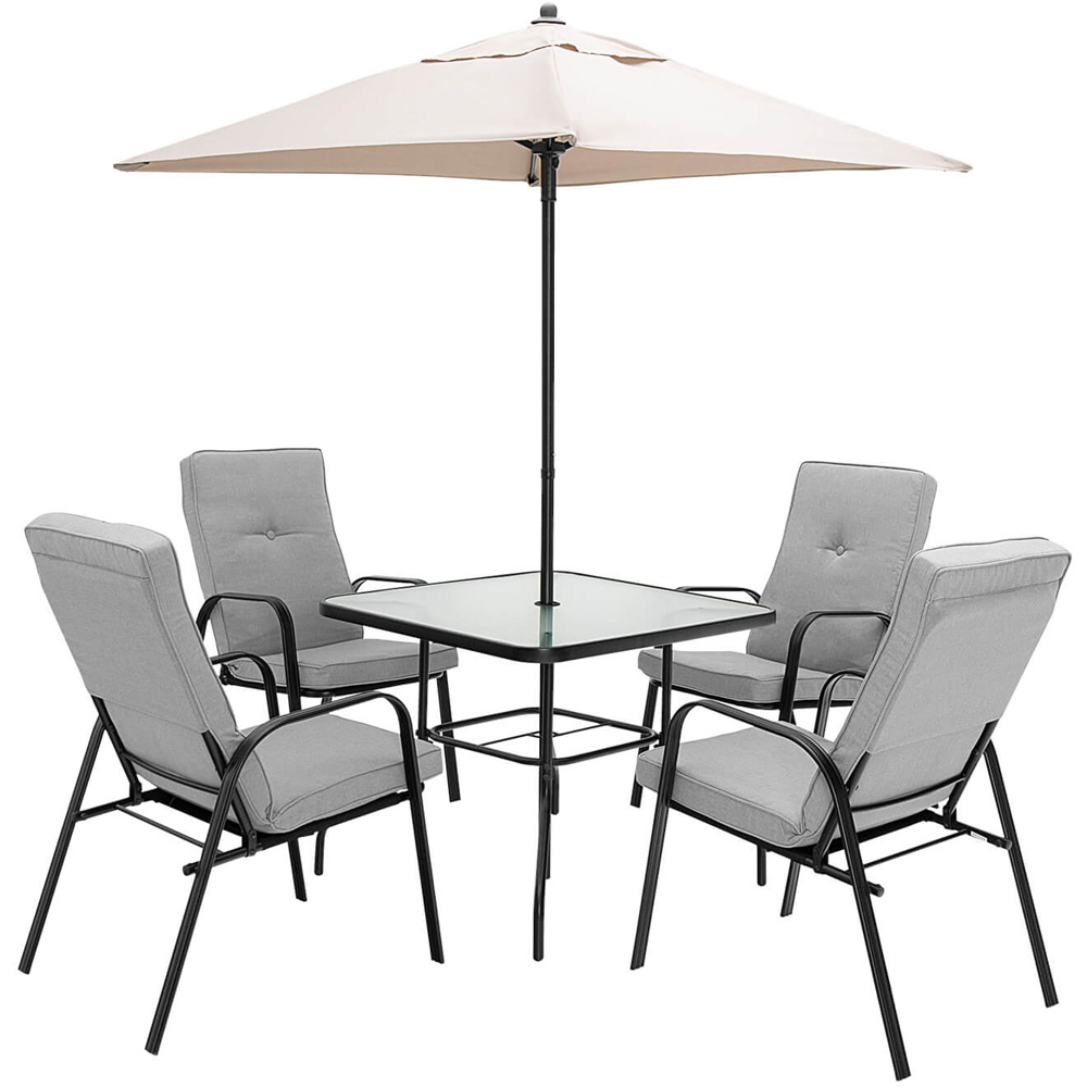 Costway 4 Seater Steel Outdoor Dining Set with Removable Cushions Image 2