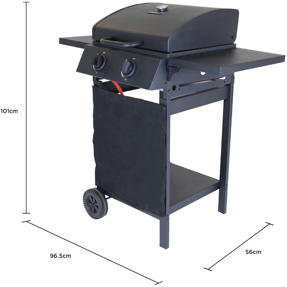 Charles Bentley Deluxe Auto Ignition 2 Burner Gas BBQ Black Image 9