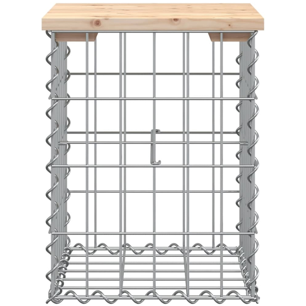 vidaXL Natural Solid Pine Wood Gabion Design Garden Bench 33 x 31 x 42cm Image 2
