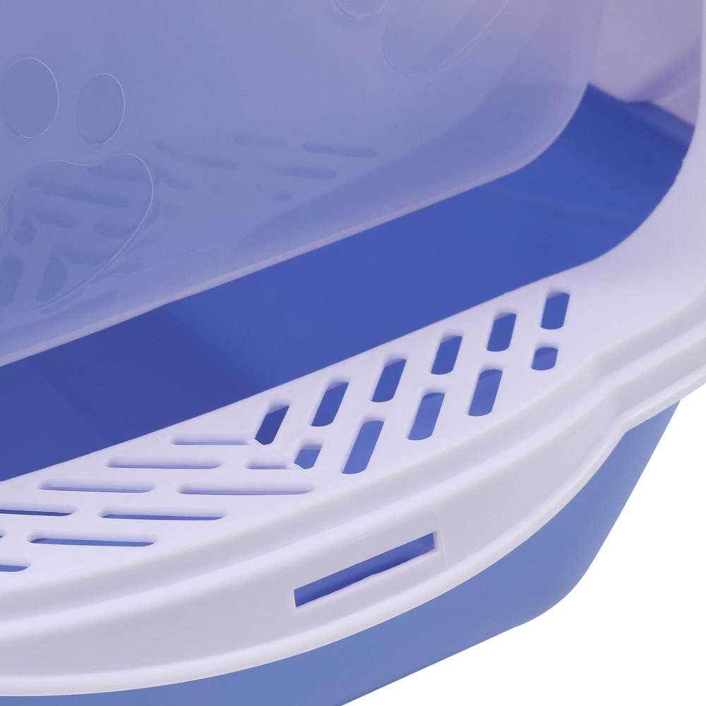 H&O Direct Blue Enclosed Cat Litter Box with Scoop 36 x 37 x 51cm Image 5