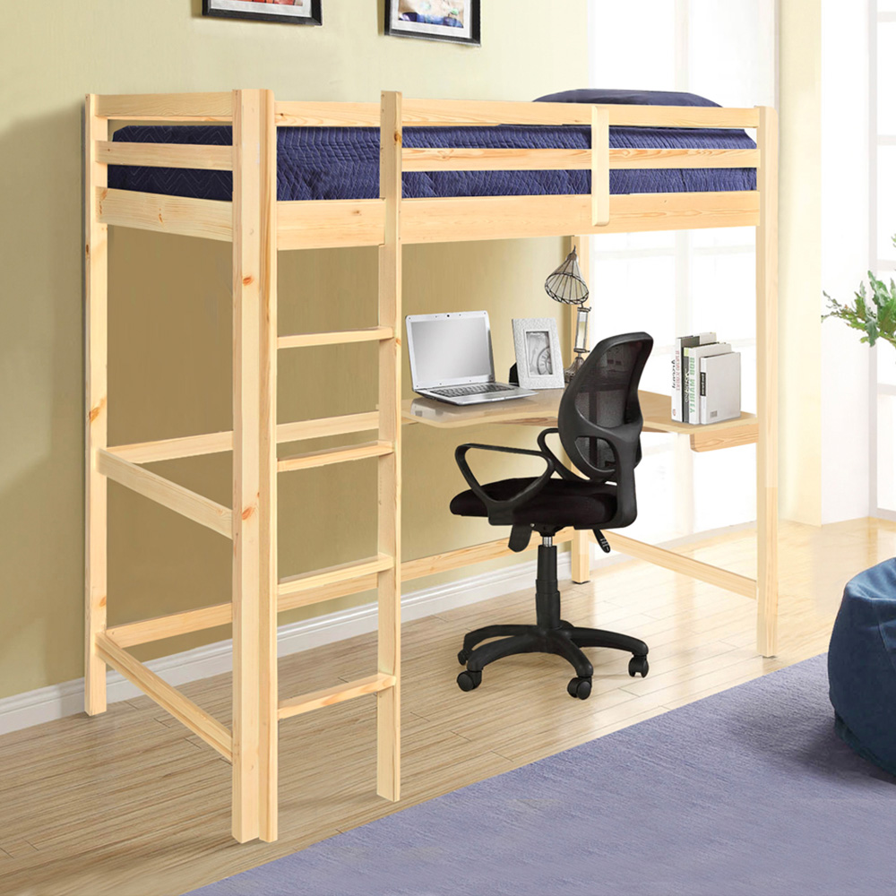 Comfy Living Single Natural High Sleeper with Corner Desk Image 4