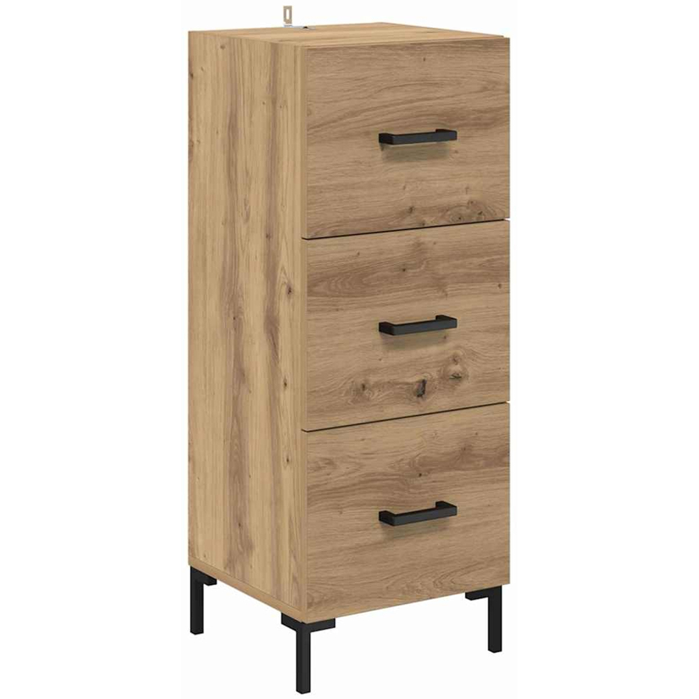 vidaXL Single Door 3 Drawer Artisan Oak Highboard Image 5
