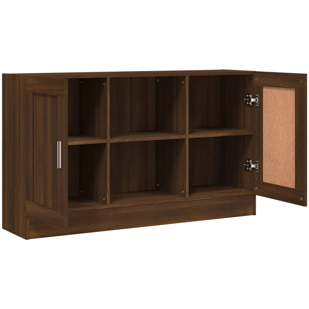 vidaXL 2 Door 2 Shelf Brown Oak Sideboard Image 5