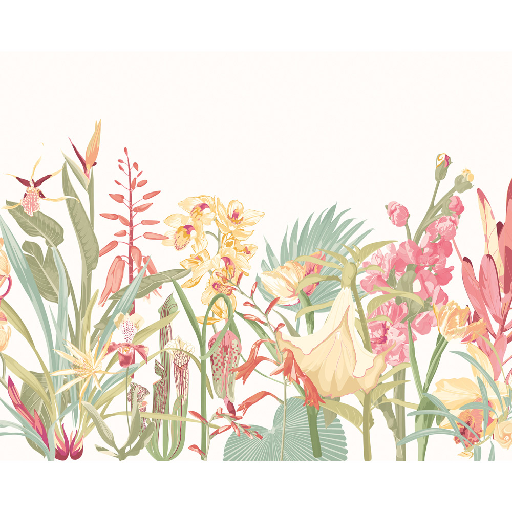 Origin Murals Tropical Foliage Dusky Coral Wall Mural Medium Image 2