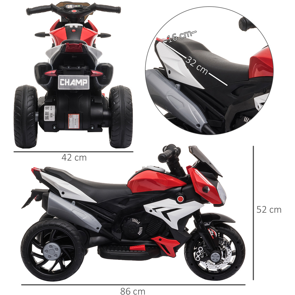 Portland Kids Ride On Electric Motorcycle Red and White Image 8