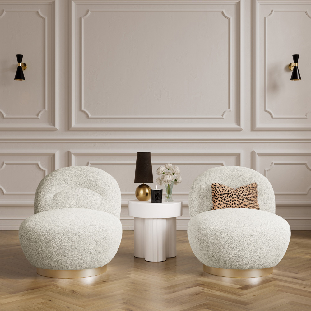 Langham Ivory Swivel Chair Image 7