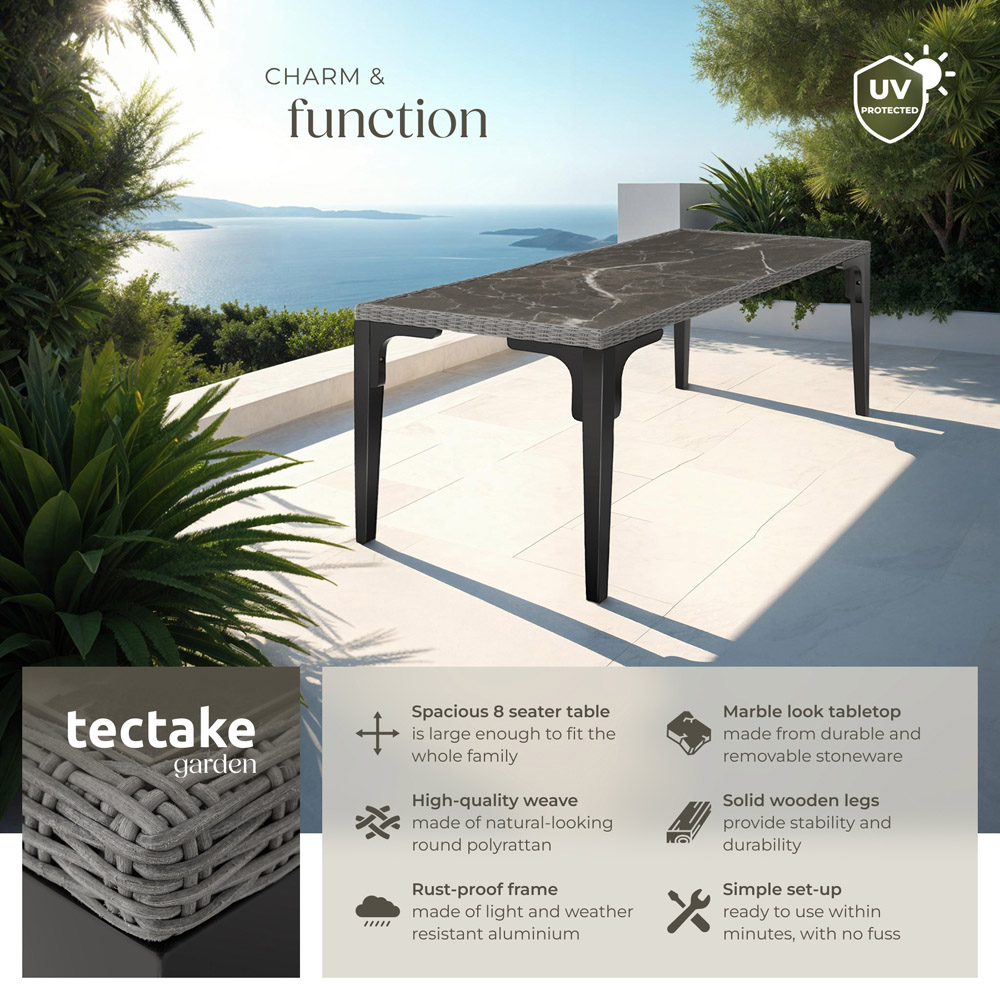 tectake Foggia Grey Outdoor Dining Table Image 6