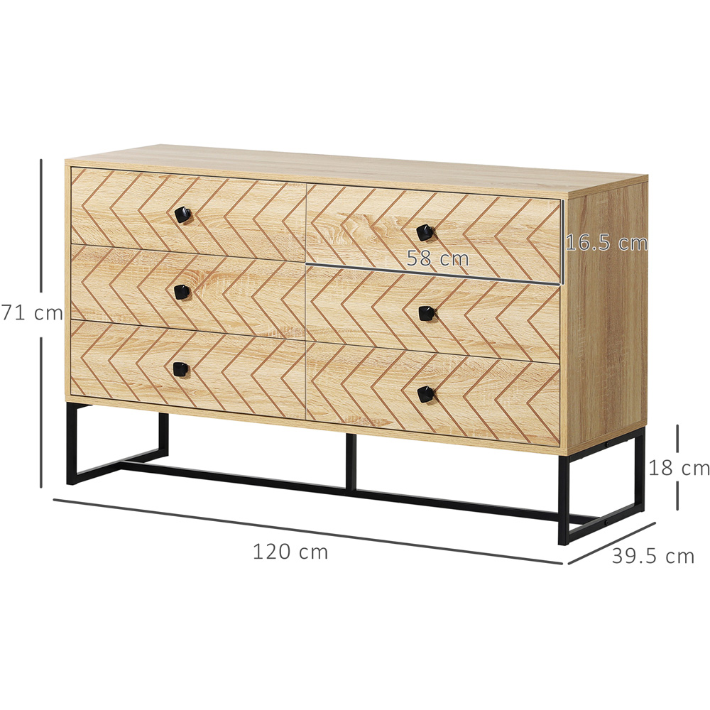 Portland Natural 6 Drawer Sideboard Image 7