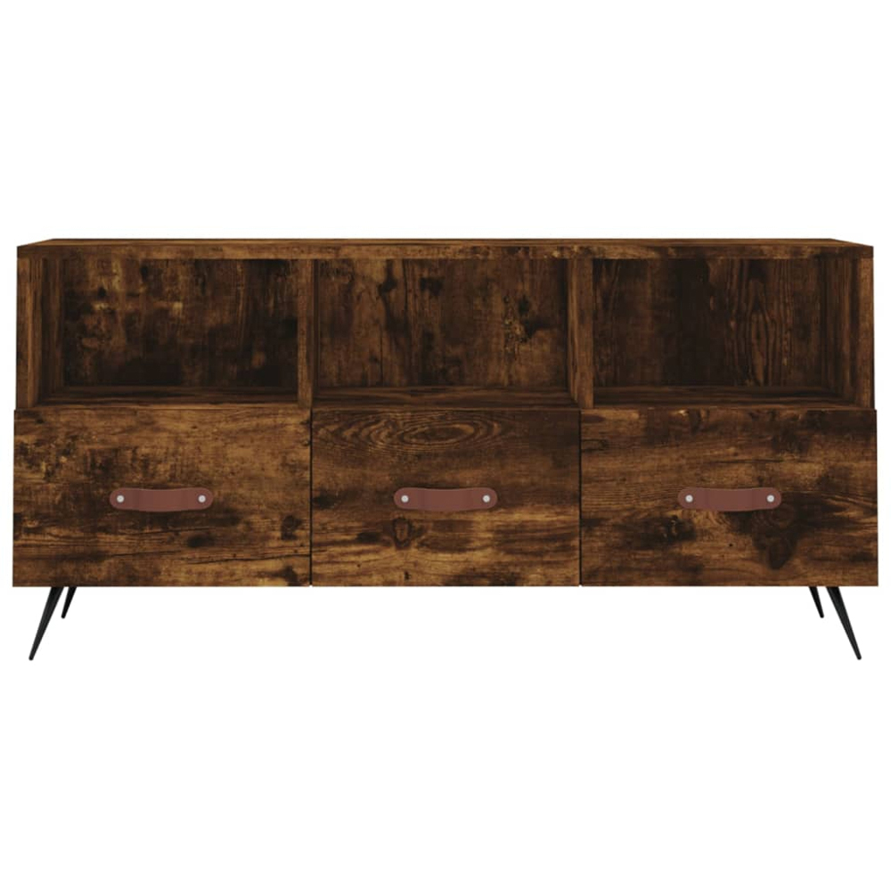 vidaXL 3 Drawer 3 Shelf Smoked Oak TV Cabinet Image 5