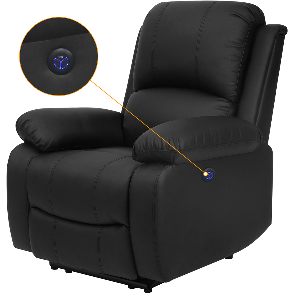 Comfy Living Black PU Leather Electric Recliner Chair Image 5