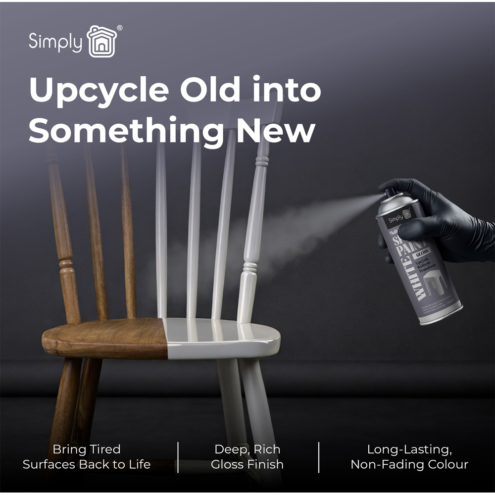Simply Multipurpose Gloss Spray Paint White Image 4