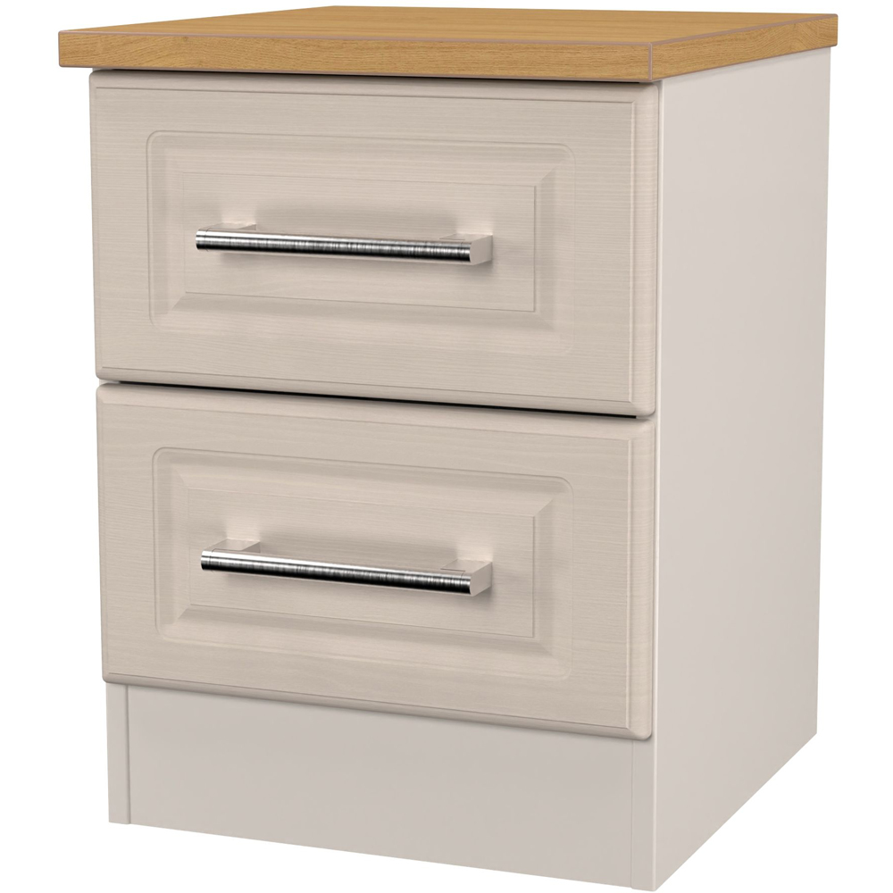 Crowndale Kent 5 Drawer Kashmir Ash and Modern Oak Compact Bedside Cabinet Ready Assembled Image 4