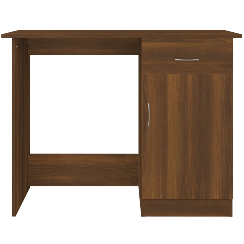 vidaXL Single Door Single Drawer Computer Desk Brown Oak Image 5