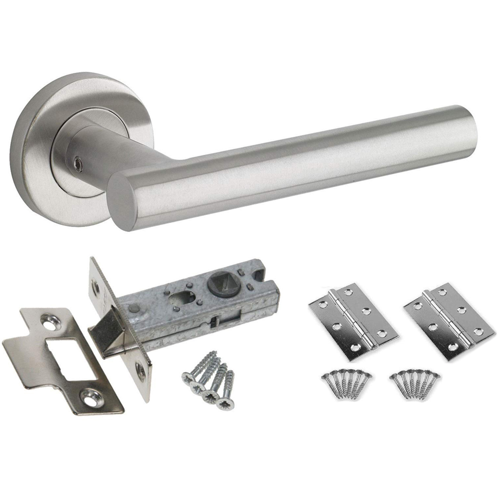 Golden Grace Stainless Steel Finish Straight T-Bar Door Handle Set 3 Pack Image 2