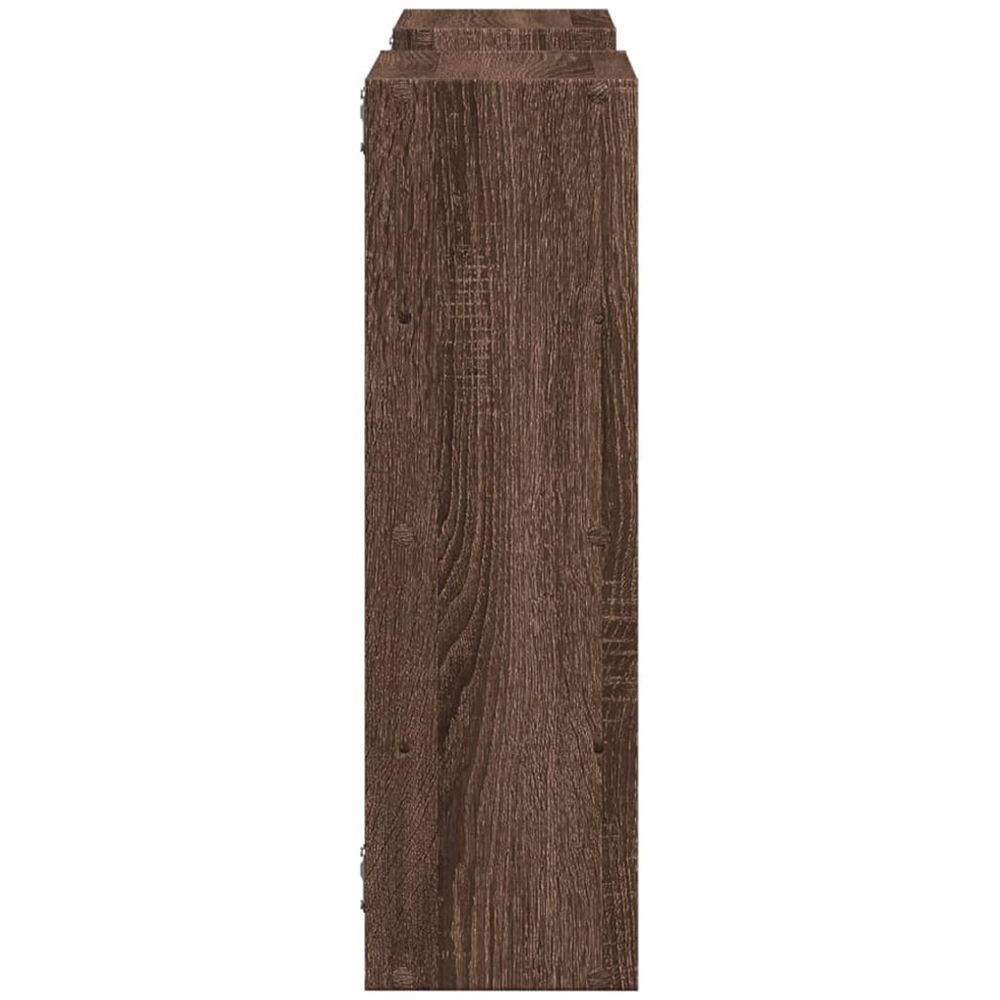 vidaXL 6 Shelf Brown Oak Floating Wall Shelf Image 4