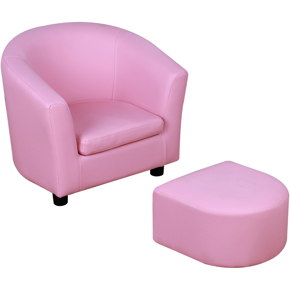 Tommy Toys Pink Kids Mini Armchair with Ottoman Image 2