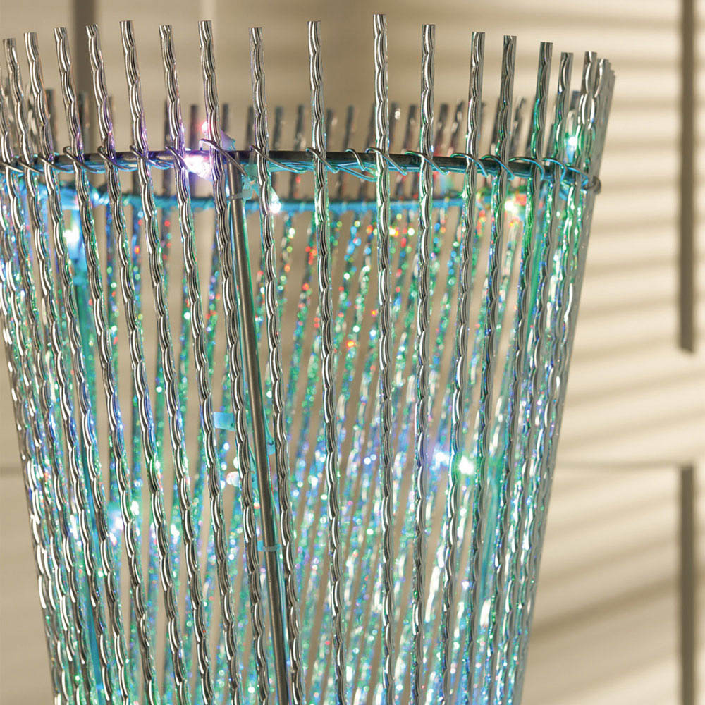 Spiral 120 LED Colour Changing Silver Floor Lamp Image 3