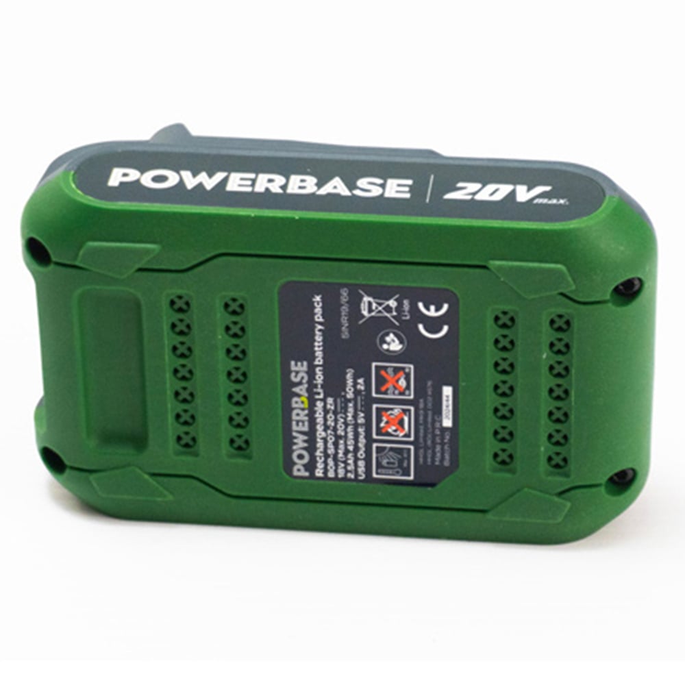 Powerbase 20V 2.5Ah Lithium-Ion Battery with USB-A Output Image 4