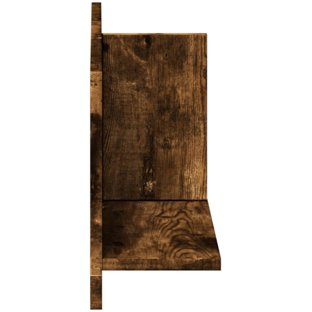 vidaXL 70 x 16.5 x 30cm Smoked Oak Wooden Wall Cabinet Image 4