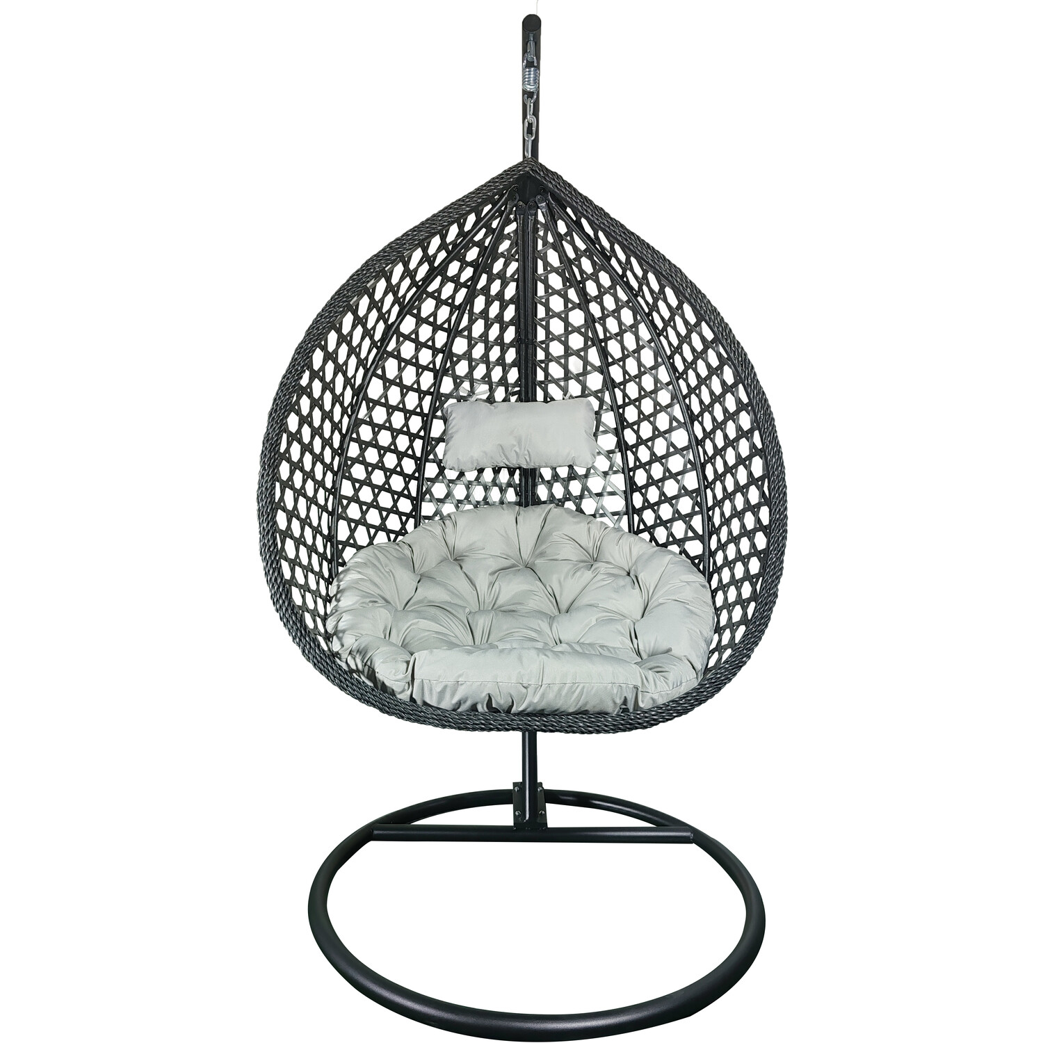 Elena Foldable Rattan Hanging Chair - Grey Image