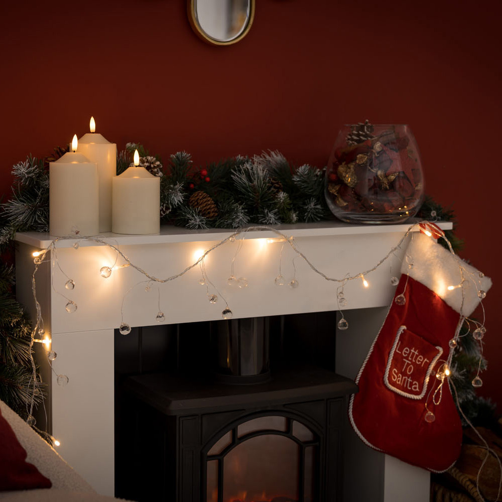 ValueLights 10 LED White Plastic Diamond String Lights Image 1