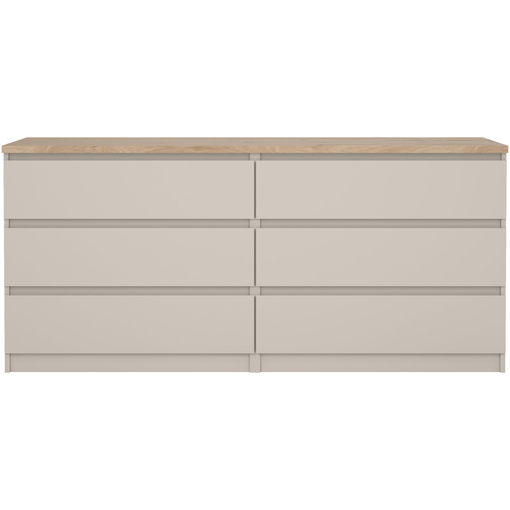 Florence Naia 6 Drawer Cashmere Jackson Hickory Wide Chest of Drawers Image 3