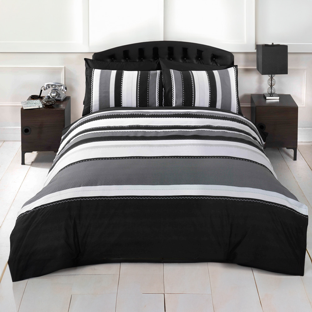 Rapport Home Detroit King Size Grey Duvet Cover Set Image 1