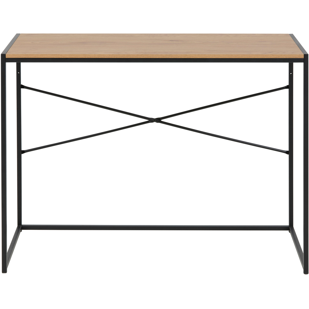 Florence Seaford Office Desk Black and Oak Image 3