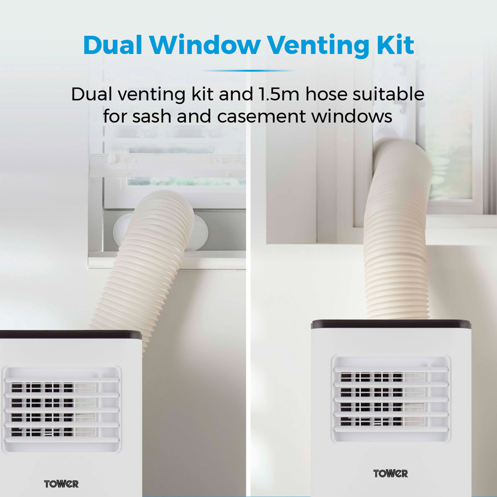 Tower 5000 BTU 3 in 1 Dual Window Air Conditioner Kit with Remote and Timer Image 8