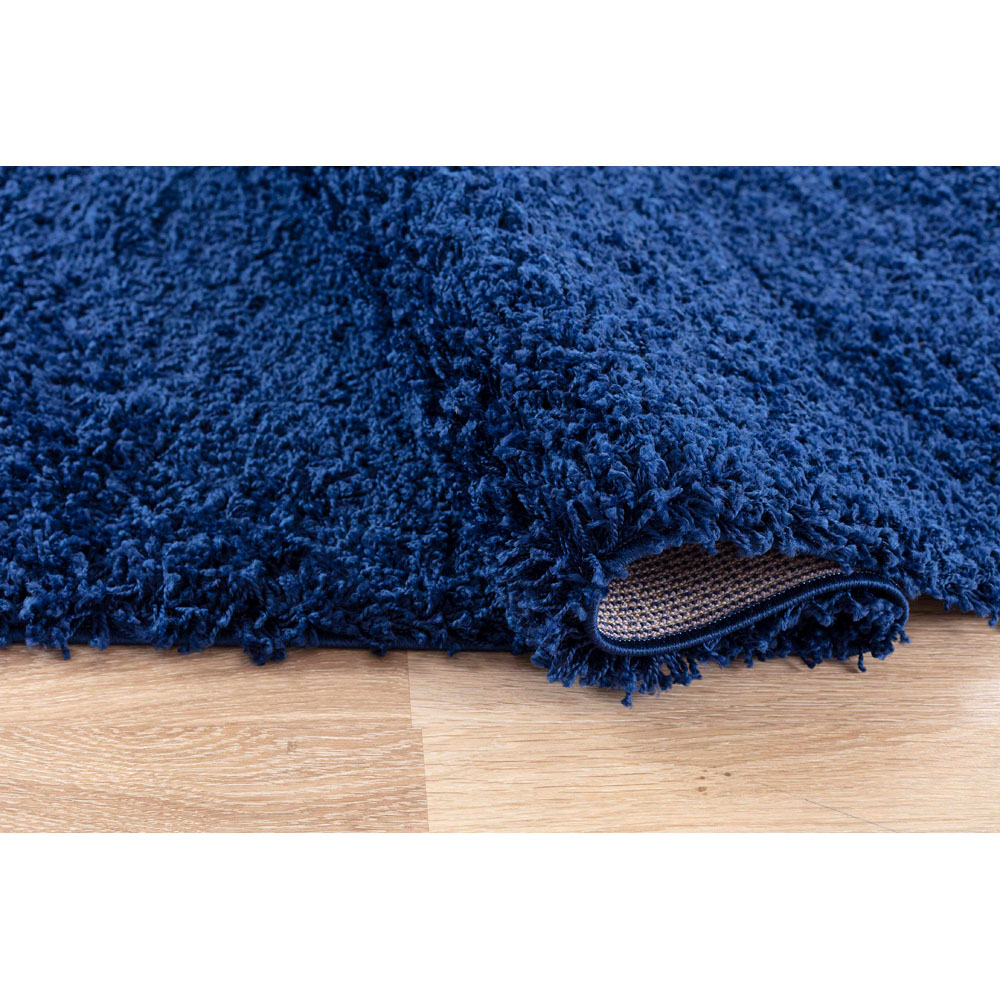 Desire Rugs Oxford Navy Plain Shaggy Runner Rug 60 x 220cm Image 3