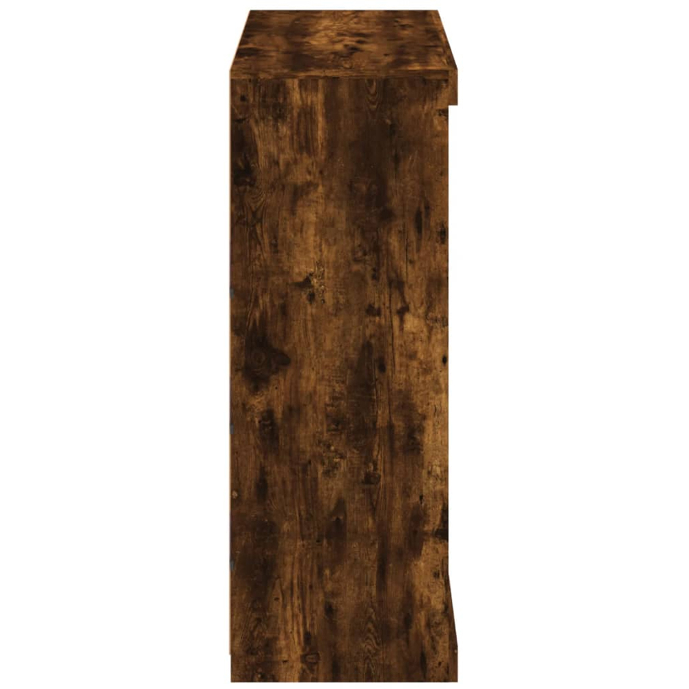 vidaXL 8 Shelf Smoked Oak Sideboard with LED Lights Image 6