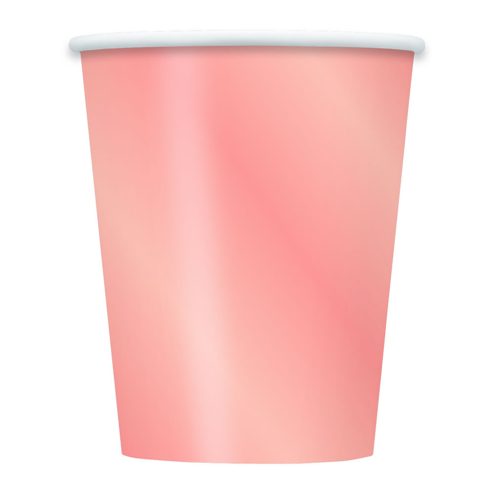 Wilko 9oz Rose Gold Paper Cups 8 pack Image