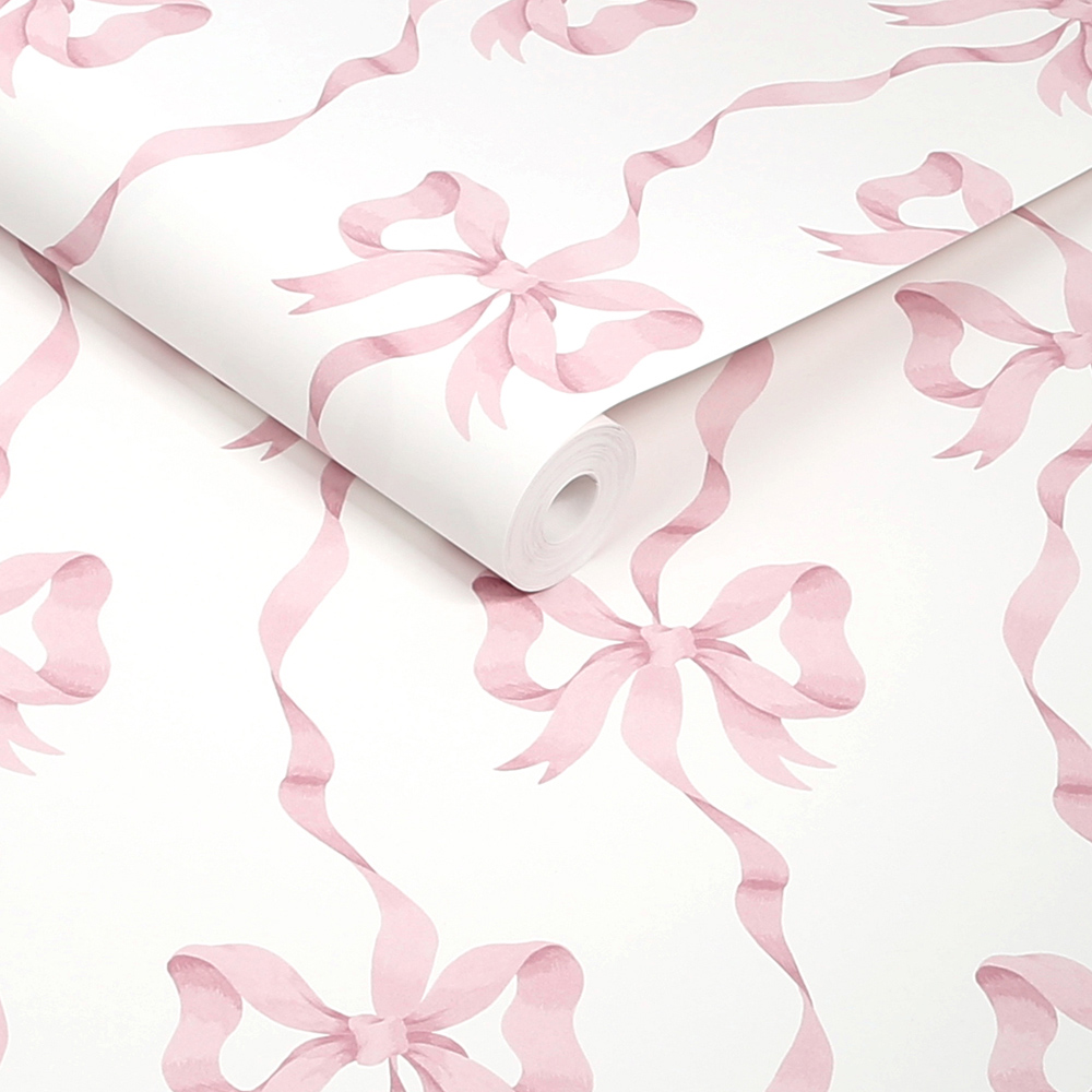 Cath Kidston Ribbon Bow Pink Wallpaper Image 2