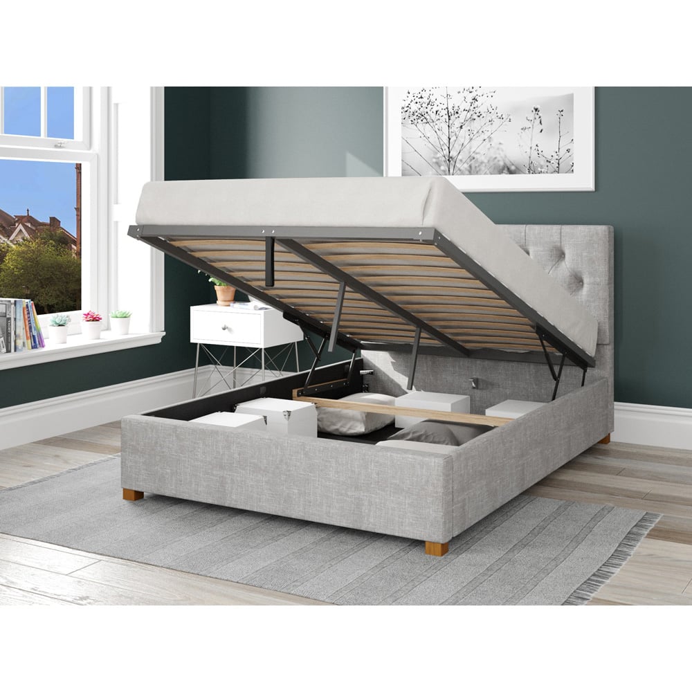 Aspire Olivier Small Double Storm Pure Pastel Cotton Ottoman Bed Image 2