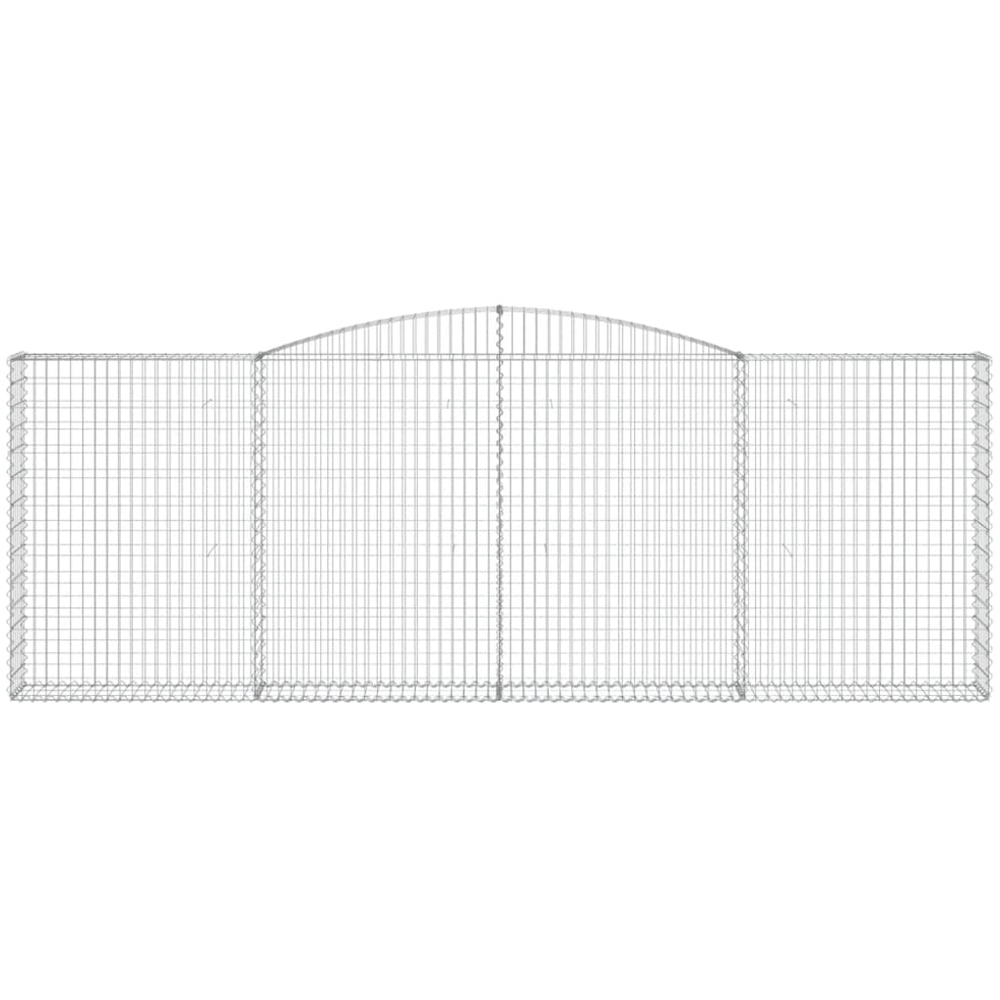 vidaXL Silver Galvanised Iron Arched Gabion Basket 400 x 30 x 140/160cm 4 Pack Image 2