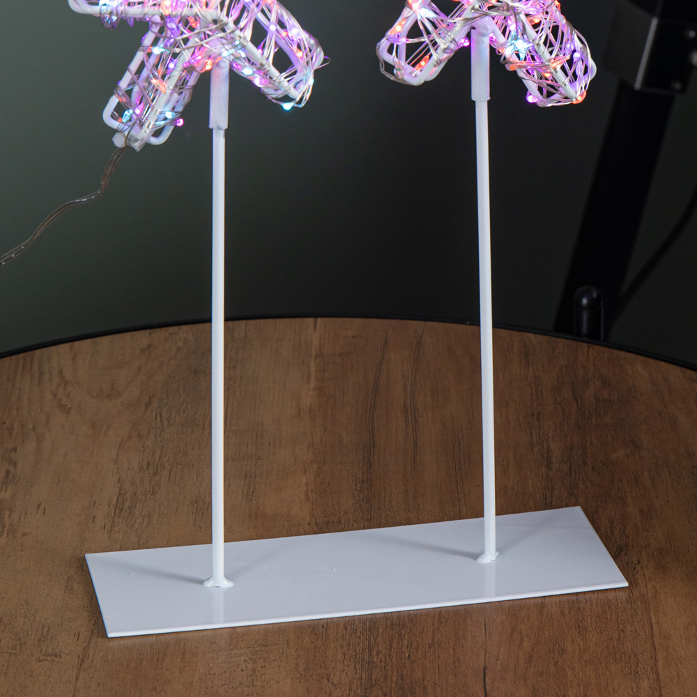 Samuel Alexander 720 Twinkling Rainbow LED Light-Up White Christmas Snowflake on Metal Stand 45cm Image 8