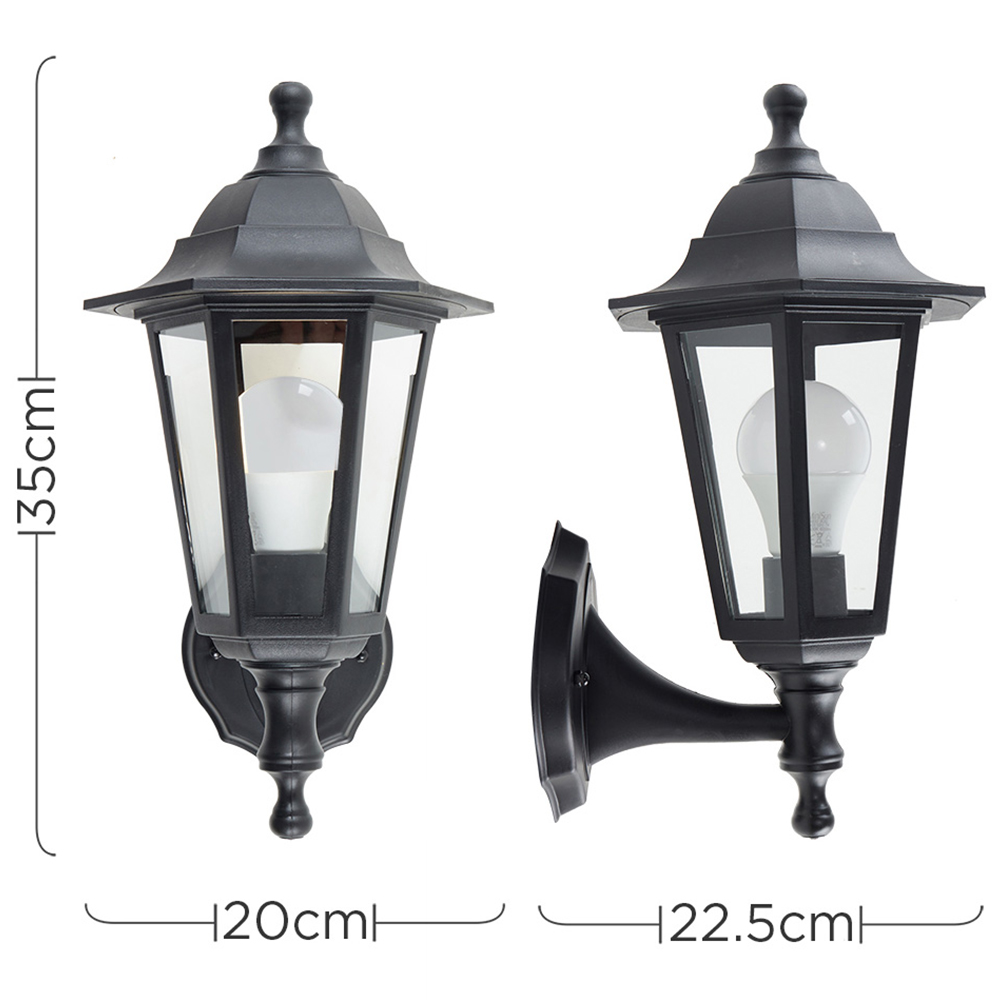 ValueLights Outdoor Black Wall Lantern Image 8