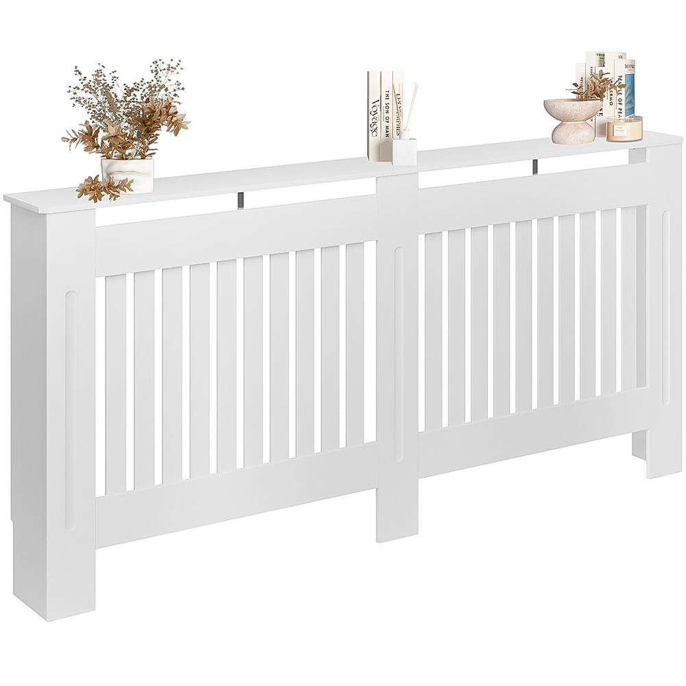 tectake Vila Louvre Style White Radiator Cover 172 x 82 x 19cm Image 1