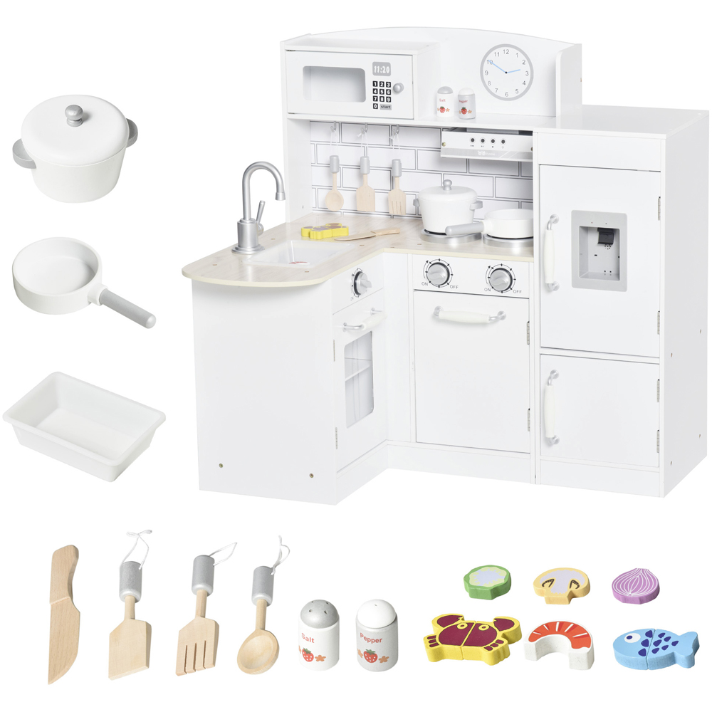 Tommy Toys Kids White Kitchen Play Set with Drinking Fountain Image 1