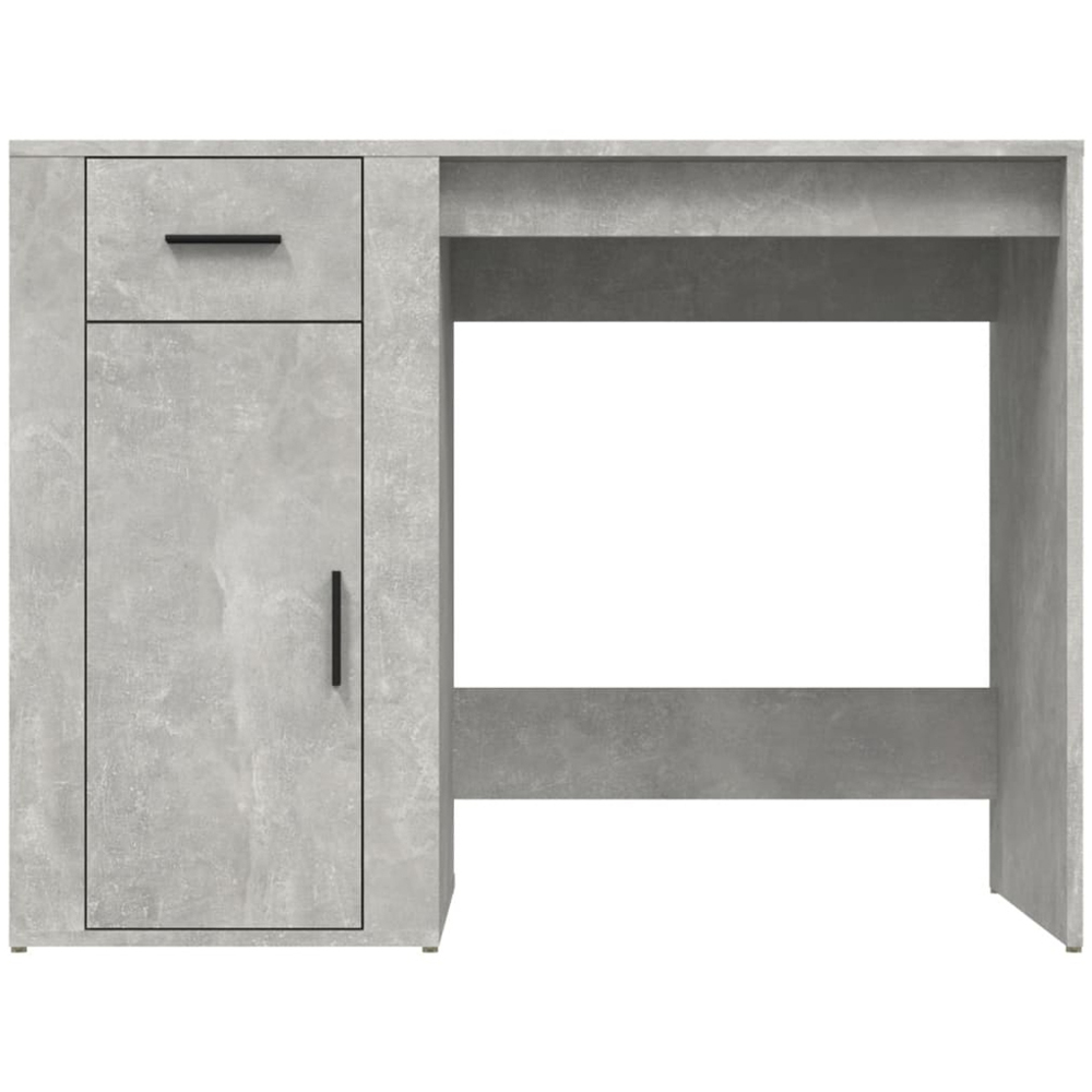 vidaXL Single Door Single Drawer Computer Desk Concrete Grey Image 5