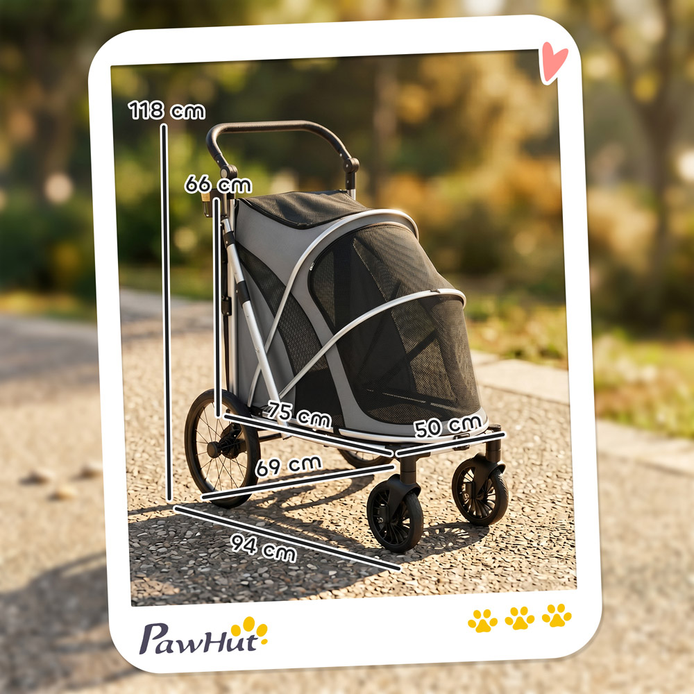 PawHut Small Medium Foldable Dog Stroller Image 9