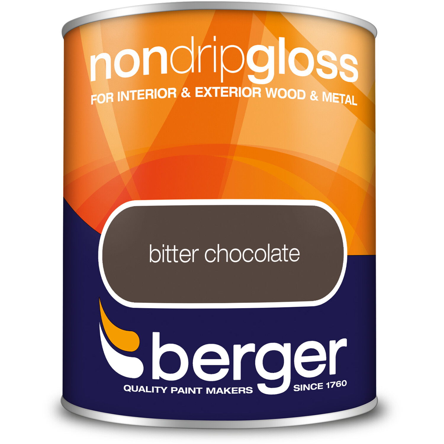 Berger Wood & Metal Bitter Chocolate Non Drip Gloss Paint 750ml Image 2