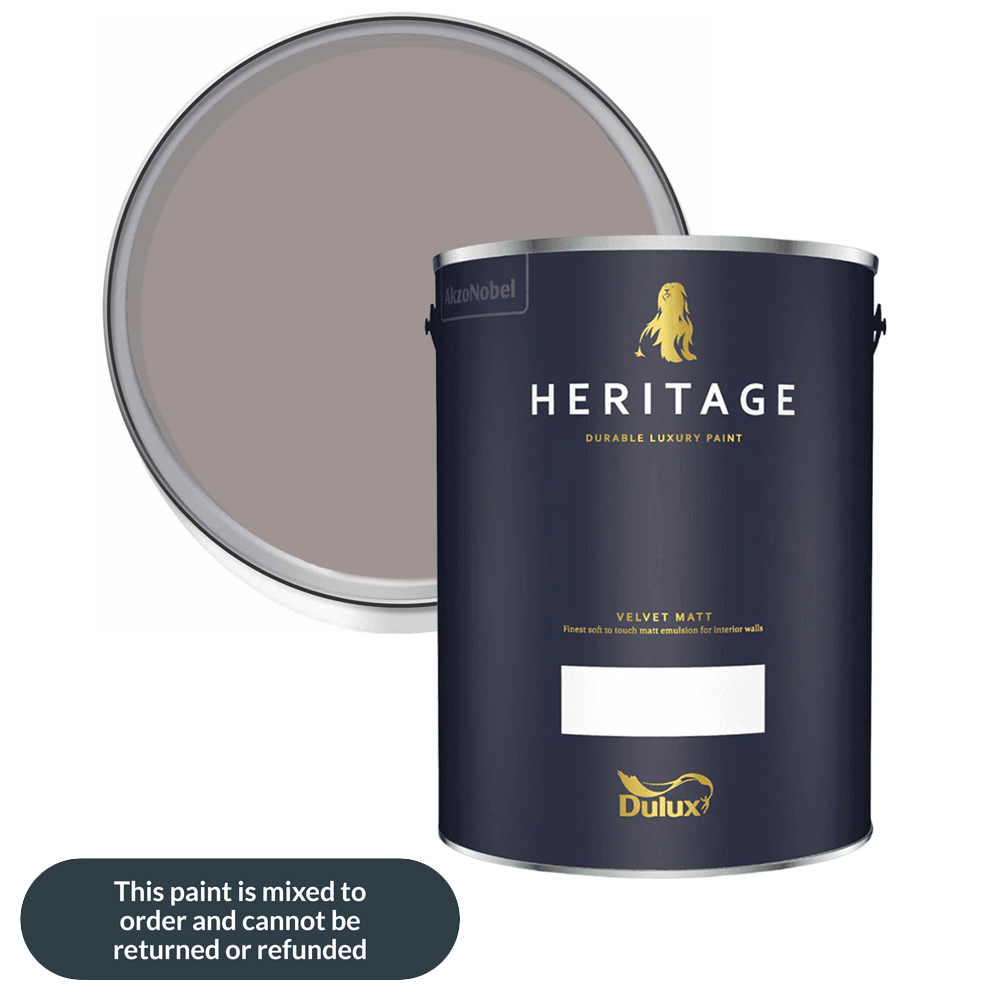 Dulux Heritage Walls and Ceilings Terra Ombra Velvet Matt Emulsion Paint 5L Image 1