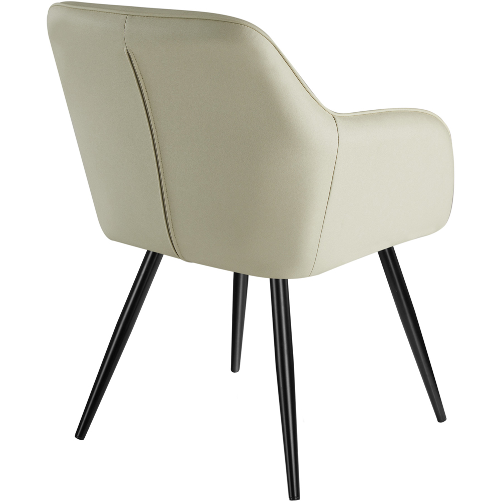 tectake Marilyn Set of 4 Cream Chair with Black Steel Legs Image 4