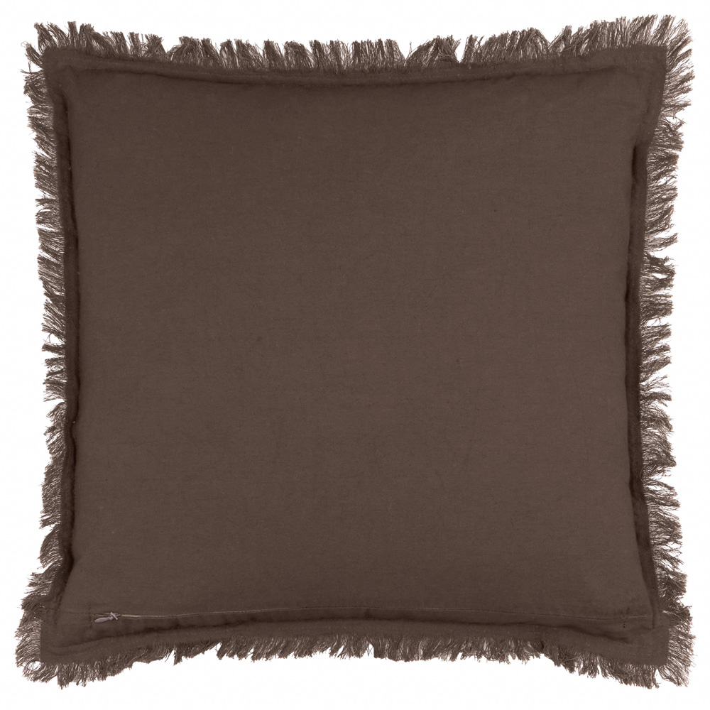 Yard Jaye Bitter Chocolate Cotton Velvet Cushion 45 x 45cm Image 3