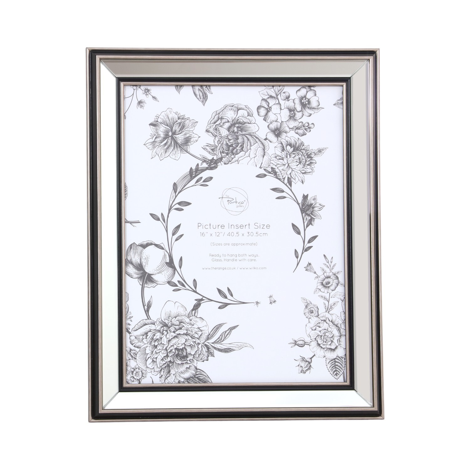 Mode Mirrored Photo Frame Silver 16 x 12in Image 1