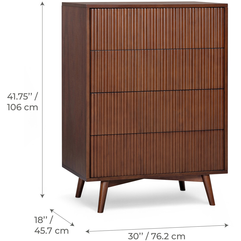 Teamson Home Tremolo 4 Drawer Walnut Dresser Image 9