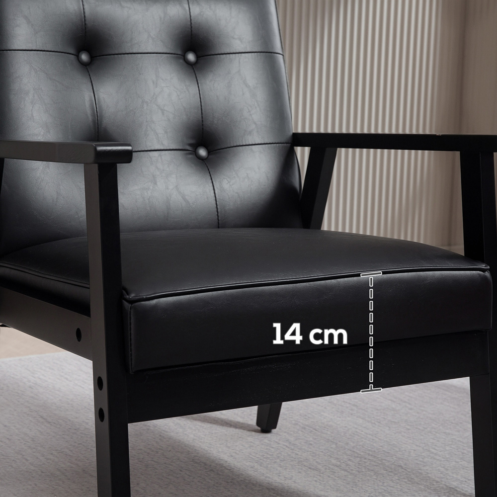 Portland Black Accent Chair with Armrest Image 8